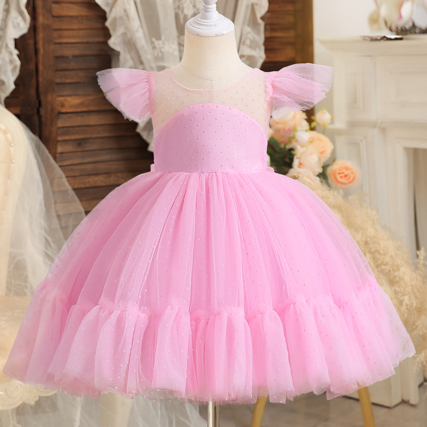 AAMILIFE Kids Dress for Girls Dresses for Party and Wedding Christmas  Clothing Princess Flower Tutu Dress Children Prom Ball Gown 