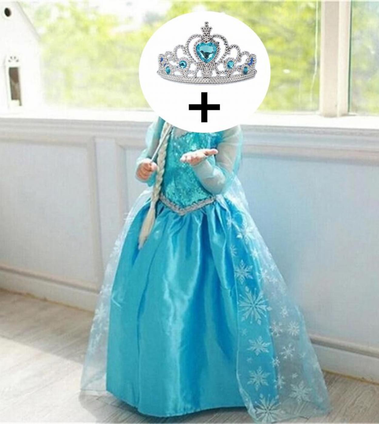 4 10y Baby Girl Princess Dress For Girls Clothes Set Cosplay Costumeheadband Fancy Halloween Christmas Party Dressesclo