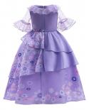 New Encanto Madrigal Dress Girl Mirabel Cosplay Princess Costume Children Easter Carnival Party Kids Gift Girl Birthday 