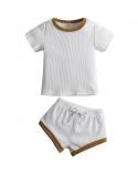 Newborn Baby Cotton Clothes Sets Uni Babe Topsshorts Toddler Girls Solid Color Outfits Little Boys Summer Casual Clothi