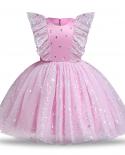 Party Princess Dress For Toddler Girls Newborn One Year Birthday Pink Sequined Tutu Ball Gown Baby Girl New Year Fluffy 