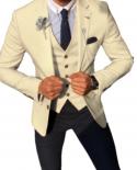 2022 New Custom Fashion Handsome Lapel Yellow Mens Slim Groomsmen Suit For Wedding Dinner Party Mens Three Piece
