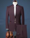 2022 Standing Collar Suit Business Mens Wedding High Quality Slim Three Piece