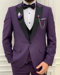 Purple High Quality Mens Suits Good Sewing Blazer For Wedding Prom Wear Three Pieces jacketpantsvest Conjuntos De C