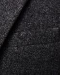 Terno de lã masculino outono e inverno casual cor sólida manga comprida 3 peças ajuste fino tamanho grande M 6xl novo traseiro