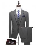 Men Suits 3 Piece Solid Color 4 Season Business Casual Professional Dress Blazers Jackets Coats Vest Waistcoat Pants Tro