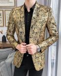 Mens Spring And Autumn Casual Slim Long Sleeved Bronzing Suit Jacket Large Size M 5xl Rear Slit 2 Single Breasted Suits