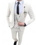2023 Mens Fashion Slim Fit Wedding Business Jacket Dress Blazers Suit Coat Vest Waistcoat Pants Trousers Mens Suits 3 P