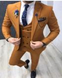 2023 Mens Fashion Slim Fit Wedding Business Jacket Dress Blazers Suit Coat Vest Waistcoat Pants Trousers Mens Suits 3 P
