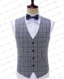 2023 New Style Fashion Boutique Lattice Formal Business Mens Suit Set Groom Wedding Dress Plaid Suit 3pces Jacketpants
