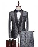 Boutique Mens Formal Gentleman Evening Dress Groom Wedding Suit Mens Dress Three Piece Jacket Trousers Pants Vest Wais