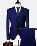 2022 Wedding Suit Fashion Mens Slim Solid Color Business Office 3 Piece Set  Suits