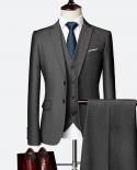 2022 Wedding Suit Fashion Mens Slim Solid Color Business Office 3 Piece Set  Suits