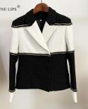 June  Lips The Latest Coat 2022 Autumn And Winter New Small Fragrance Coat Double Breasted Color Matching Wool Jacket Su