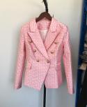 Tide Brand Highquality Retro Fashion Presbyopic Maze Series Suit Jacket Lion Doublebreasted Slim Womens Clothing  Jacke