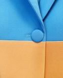 Two Piece Sets Blazer Pants Blue Yellow Women Office Single Breasted Button Blazers For Women Elegant Stylish Pants Blaz