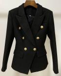 High Quality Newest 2023 Runway Designer Blazer Jacket Womens Classic Lion Buttons Double Breasted Slim Fitting Blazerb