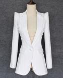 Top Quality 2022 New Stylish Designer Blazer Womens Shrug Shoulder Single Button White Blazer Jacket  Blazers