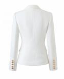 Top Quality Shiny Fabric Thick Tweed Jacket Slim Design 2022 Fall Blazers Women