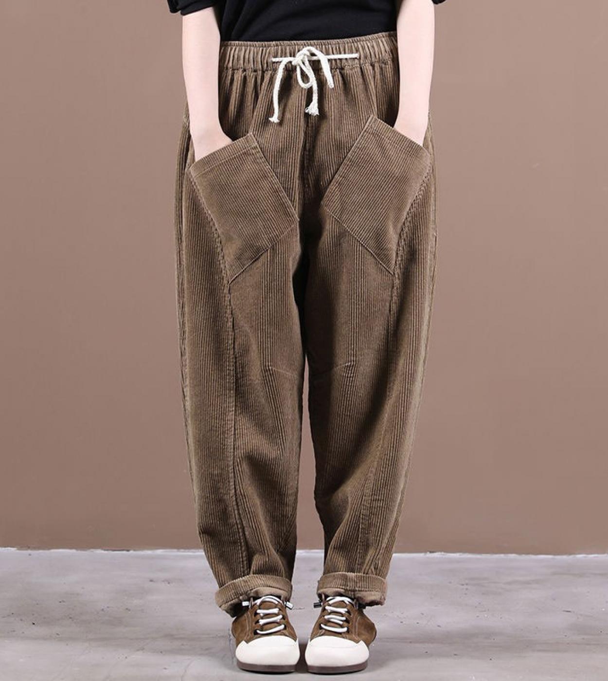 Pack 2 Pantalones Pierna Recta Pantalones De Pana Para Mujer, Cintura Elástica, Pierna Recta, Con Bolsillos, Talla Grande, Pantalones De Yoga, Gris, M Album Euro 2024