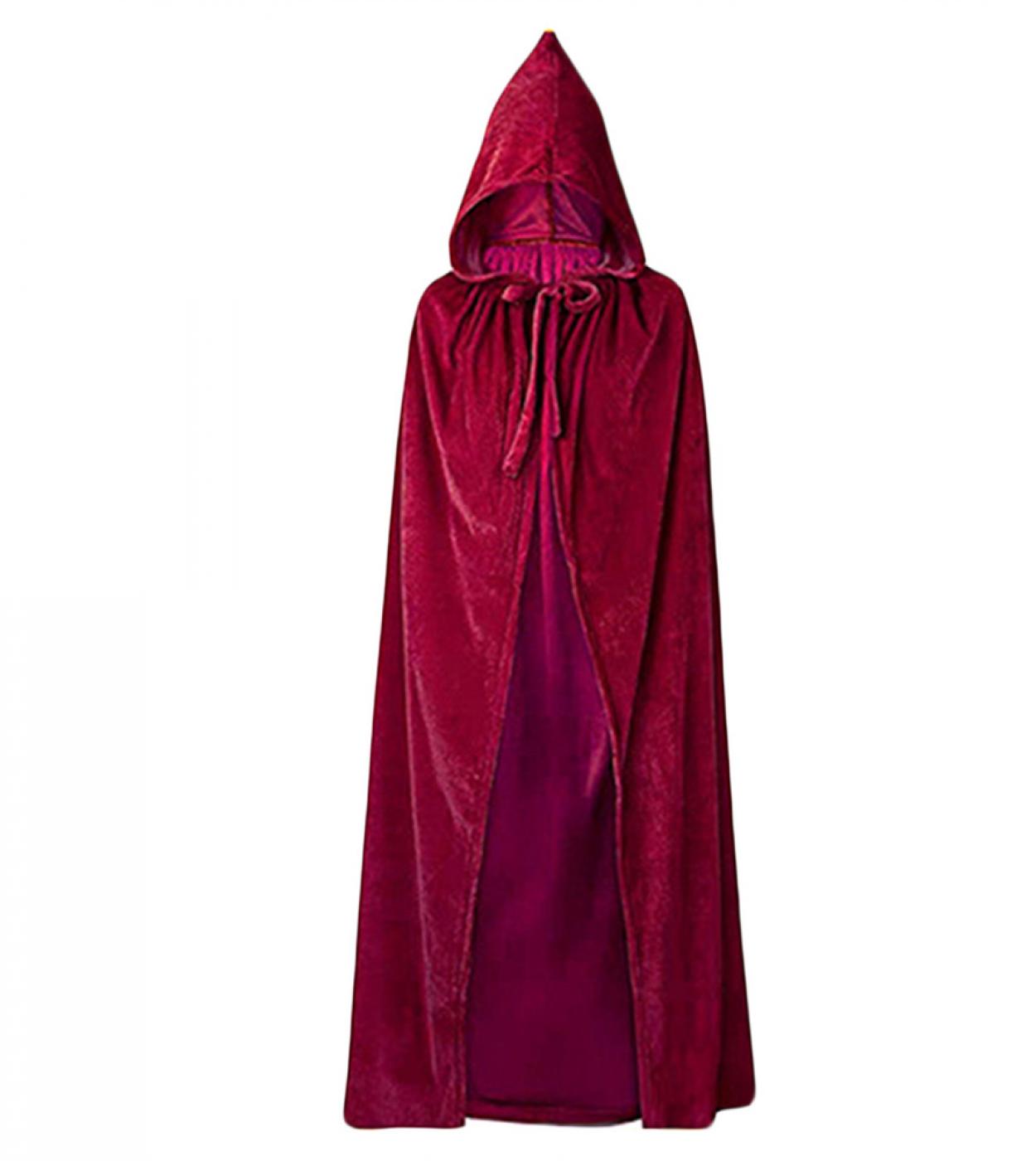 Tetyseysh Men Women Halloween Hooded Cloak Cosplay Costumes Uni Solid Color Cape For Role Play Costumes Accessories