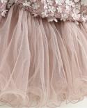 ילדים בנות סתיו שמלת שרוול מלא אפליקציות פרחוניות שמלת מסיבה ל-3 8t ילדה קטנה ילדה חמודה שמלת נסיכה לידה