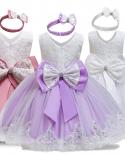 Girls Princess Birthday Party Lace Dress Children Wedding Elegant Costume Kids Christening Gown Tutu Vestido For 1 5 Yea