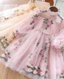 Flower Girls Wedding Party Dress Kids Spring Autumn Ceremony Long Sleeve Wear For 4 6 8 Years Girl Princess Holiday Cost