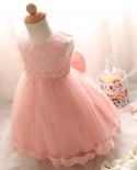 0 2t Cute Girls Baptism Bow Dress Kids 1 Year Birthday Party Dresses Lace Gown For Wedding Baby Formal Evening New Year 