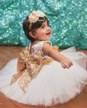 0 2y New Fashion Paillettes Flower Girl Dress Party Birthday Wedding Princess Toddler Neonate Vestiti Bambini Bambina