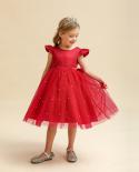 Vestidos de fiesta de cumpleaños de color rosa para niñas bebés 0 2t Ropa de princesa de flores de boda para niños pequeños con 