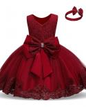 Bébé fille robe joyeux noël robe rouge Tutu robe nouvel an robe de fête pour les filles princesse robe de soirée de mariage enfa