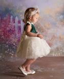 1st Birthday Party Baby Girls Clothes 2022 New Flower Lace Wedding Gown 15 Year Christmas Princess Sequins Sleeveless Co