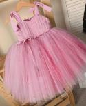 Girls Summer Evening Party Dress For Wedding Wear Flower Kids 1st Birthday Prom Sleeveless Princess Costumesa For Girl 2