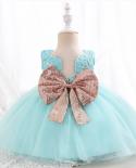 Toddler Baby Christening Dresses For Girls Kids 1st Birthday Princess Party Gown White Flower Girls Dress For Wedding Co