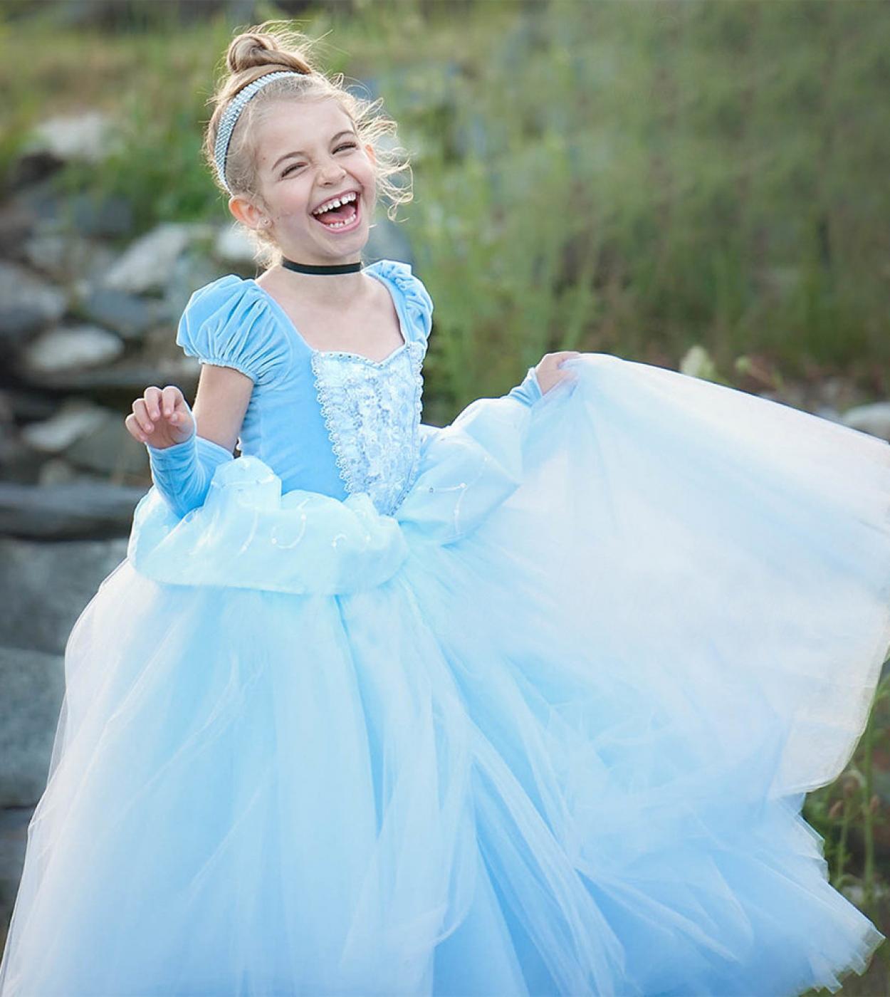 أزياء للبنات 2023 مجموعة فستان الأميرة التأثيرية كرنفال تنكر يرتدي موضوع حفلة 4 10t طفل نفخة كم دانتيل طويل