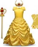Costumes For Girls 2023 Cosplay Princess Dress Set Carnival Disguise Wearing Theme Party 4 10t Kid Puff Sleeve Lace Long