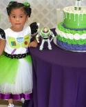 2022 Summer Buzz Lightyear Lace Dress For Baby Girl Cosplay Costume Festive Kid Up Bow Princess Party Tunic Children Fro