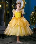 Halloween Belle Cosplay Costume For Girl Dress 2022 Beauty And The Beast Kid Up Wedding Party Tunic Children Elegant Fro