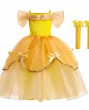Halloween Belle Cosplay Costume For Girl Dress 2022 Beauty And The Beast Kid Up Wedding Party Tunic Children Elegant Fro