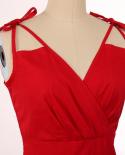 2022 correa de espagueti algodón negro rojo mujeres vestido Vd1527 50s 60s A Line Party Rock Retro Vintage Dressdresses