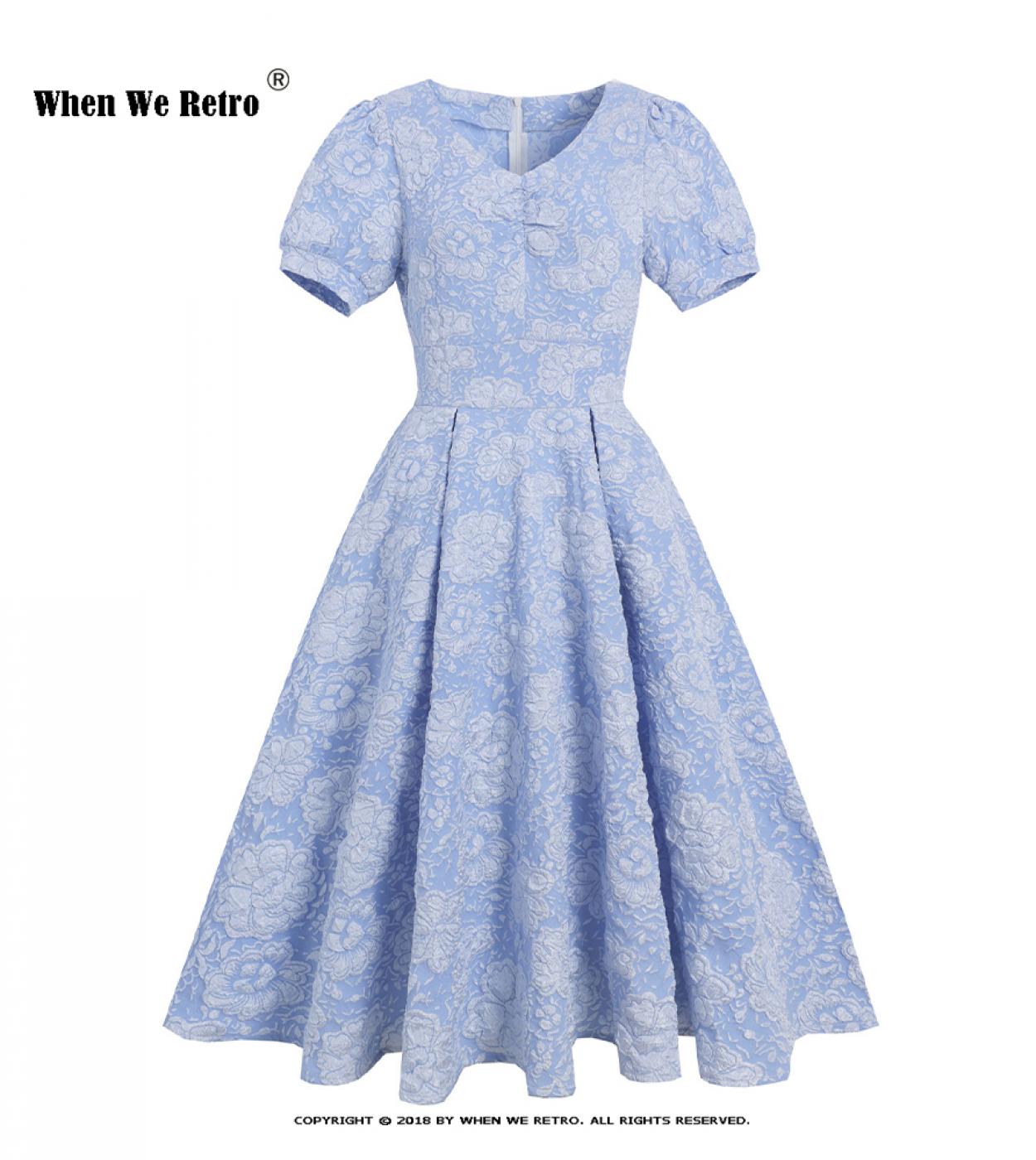Vestido azul claro estilo palacio francés 2023 vestido de vacaciones de verano mujer cuello en V una línea Retro elegante vestid