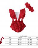 Christmas Romper For Infant Baby Girl Bodysuit Xmas Toddler Bow Headbandruched  Jumosuit One Piece Clothes
