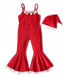 Christmas Jumpsuit For Baby Girl One Piece Clothes Xmas Kid Cute Ball Sling Pant Romperhat 2pc Set 2 6 Year