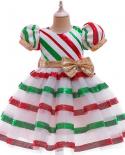 Disfraz de Navidad para niña adolescente vestido 2023 festivo chico Up arco rayas lentejuelas encaje fiesta vestido túnica niños