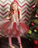 فستان عيد الميلاد الزنجبيل لطفلة توتو زي عيد الميلاد الأطفال حتى الدانتيل حفلة تونك طفل فستان احتفالي