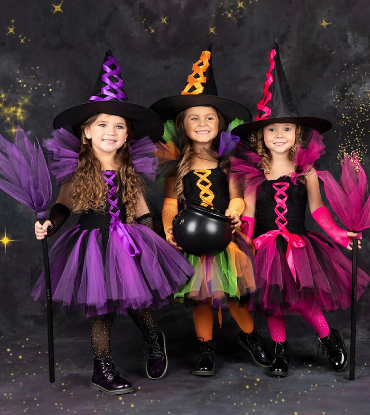 Halloween Hocus Pocus Costume For Teen Girl Lace Dress Festive Kid Up Bow Party Princess Frock Child Cosplay Tunic Cloth