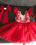 1 5 Years Baby Girls Party Dresses Ruffles Flower Elegant Wedding Birthday Prom Gown Toddler Kids Baptism Vestidos Xmas 