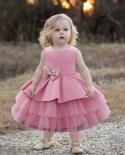 Toddler Baby Birthday Baptism Dresses For Girls Green Backless Christmas Princess Party Ball Gown Bow Cute Kids Communio