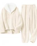 Tetyseysh Women Pajamas Set Winter Soft Warm Flannel Long Sleeve Pullover Tops And Elastic Pants Sleepwear Loungewear 2p